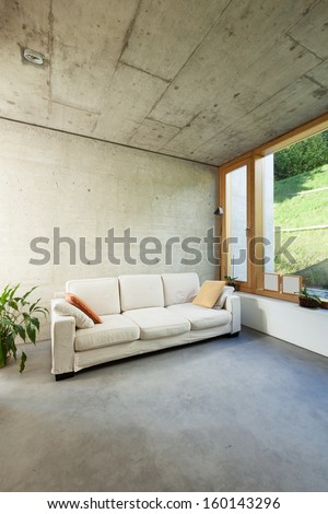 Beautiful Modern House In Cement, Interiors, Room With Divan