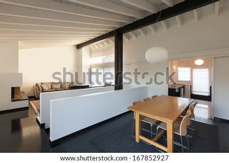 Interior, Comfortable Loft, Modern Furniture, Open Space
