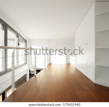 Interior Wide Loft, Wooden Floor