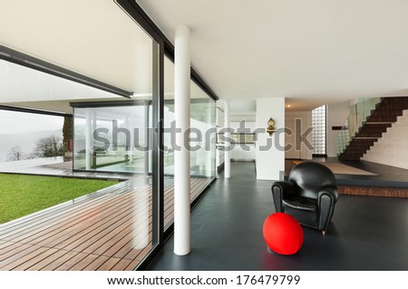 Architecture, Beautiful Interior Of A Modern Villa, Living Room