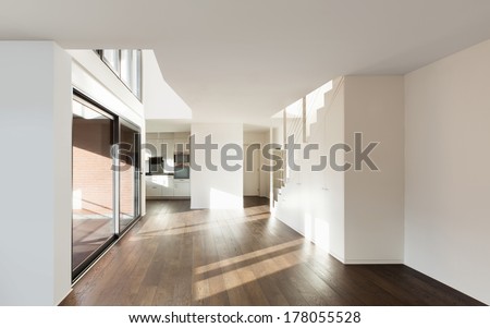 Beautiful Interior Of A New Apartment, Wide Empty Living Room