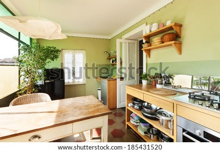 comfortable kitchen, interior of a nice loft