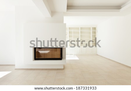 Interior of a new empty house, view living room