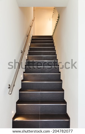interior modern house, staircase view