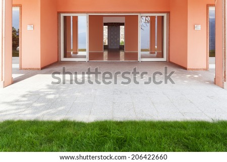 luxury villa, interior view from the veranda