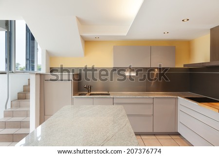 interior house, modern kitchen view