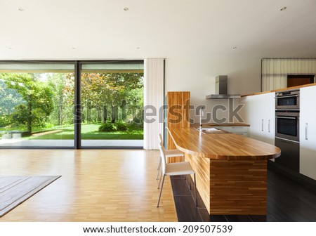 interior of a modern house, domestic kitchen