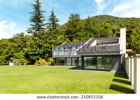 beautiful modern villa with garden, external