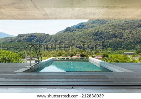 House, modern architecture, swimming pool, outdoor