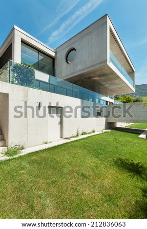 House in cement,  modern architecture, outdoor