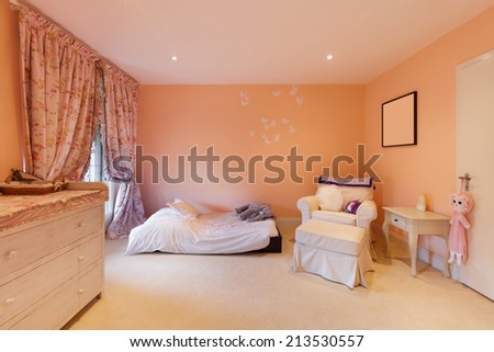 Nice house interior, comfortable bedroom