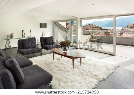 interior, beautiful loft, modern furniture