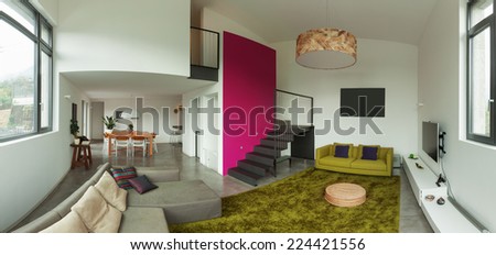 Interior of modern villa, living room