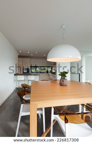 interior, lovely apartment furnished, dining room view