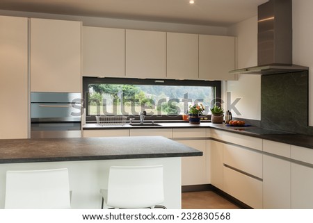 interior, lovely apartment furnished, domestic kitchen view