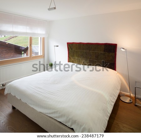 Architecture, comfortable home, bedroom with window
