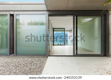 Architecture, modern apartment, view from the veranda