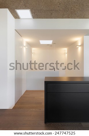 Architecture, modern apartment, passage view