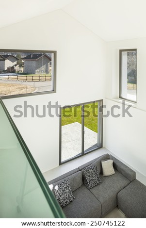 Architecture, interior of a modern house, living, top view