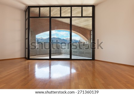Architecture, Interiors of empty apartment, room with windows