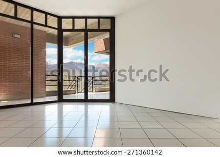 Architecture, Interiors of empty apartment, room with windows