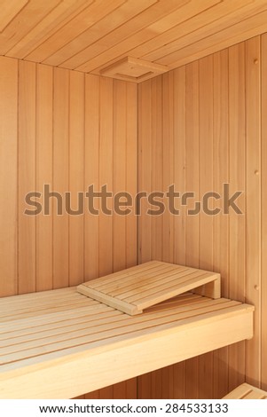 Interior, wooden sauna of a modern house