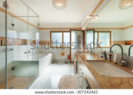 Interior of a modern apartment, domestic bathroom