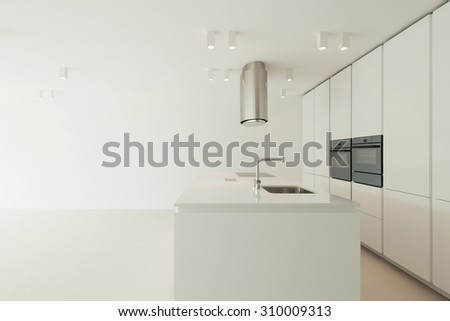 Architecture, new trend design, domestic kitchen of a modern house