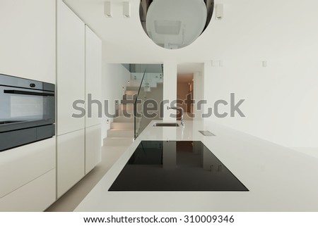 Architecture, new trend design, domestic kitchen of a modern house