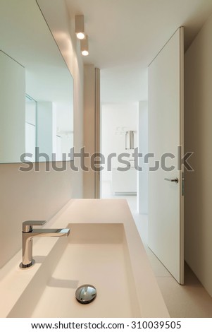 Architecture, new trend design, bathroom of modern house