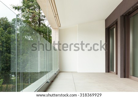 interior of new apartment, balcony seen from the outside