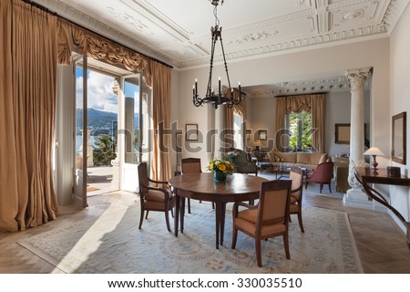 classical Interiors, luxury living room in a period mansion