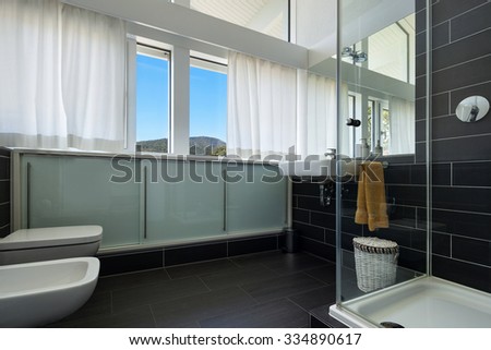 Architecture, new trend design, bathroom of modern house