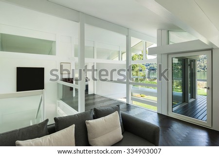 Architecture, interior of a modern house, open space
