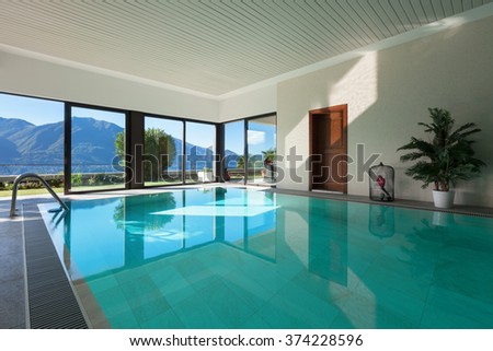 Architecture, house with garden, Indoor swimming pool