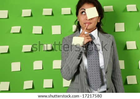 businesswoman with green background