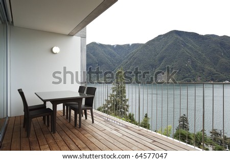 beautiful interior, view from balcony