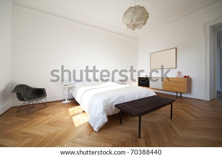 nice apartment refitted, bedroom furniture retro