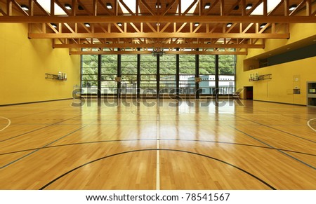 public school, interior wide gym