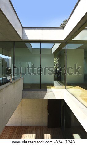 modern architecture, view from  internal window