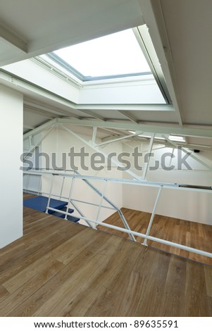 modern designer, apartment with mezzanine