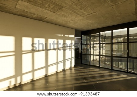 modern empty villa, large window