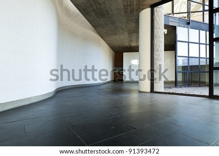 modern empty villa, room and window