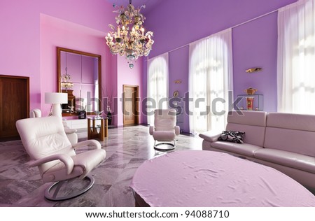 interior, villa in style classic, modern living room
