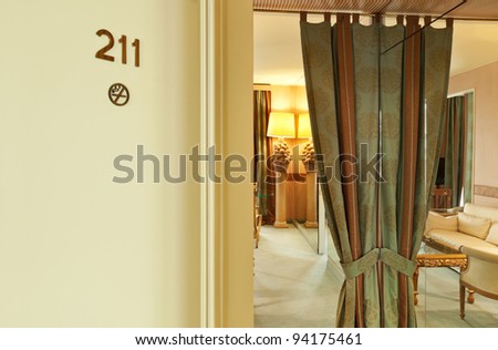 Interior luxury hotel, door open