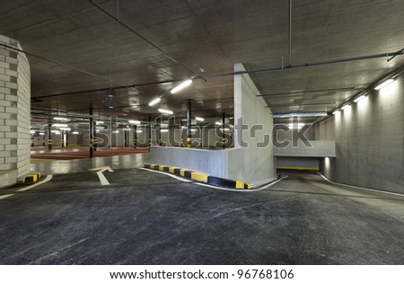 new underground parking, entry