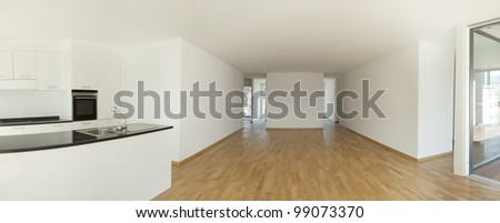 new apartment panoramic interior, empty room