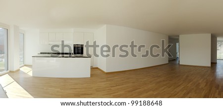 new apartment panoramic interior, empty room