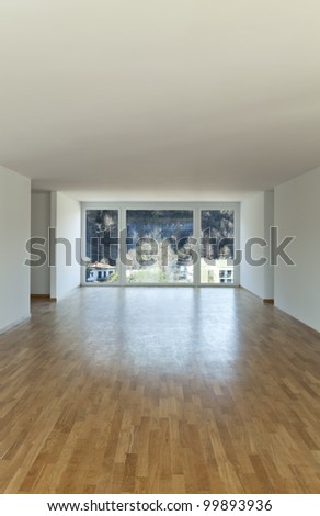 beautiful new apartment, interior, empty room with large window