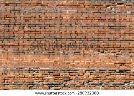 Generic abstract of old red brick wall - landscape exterior